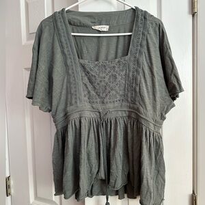 Lucky Brand Olive Blouse